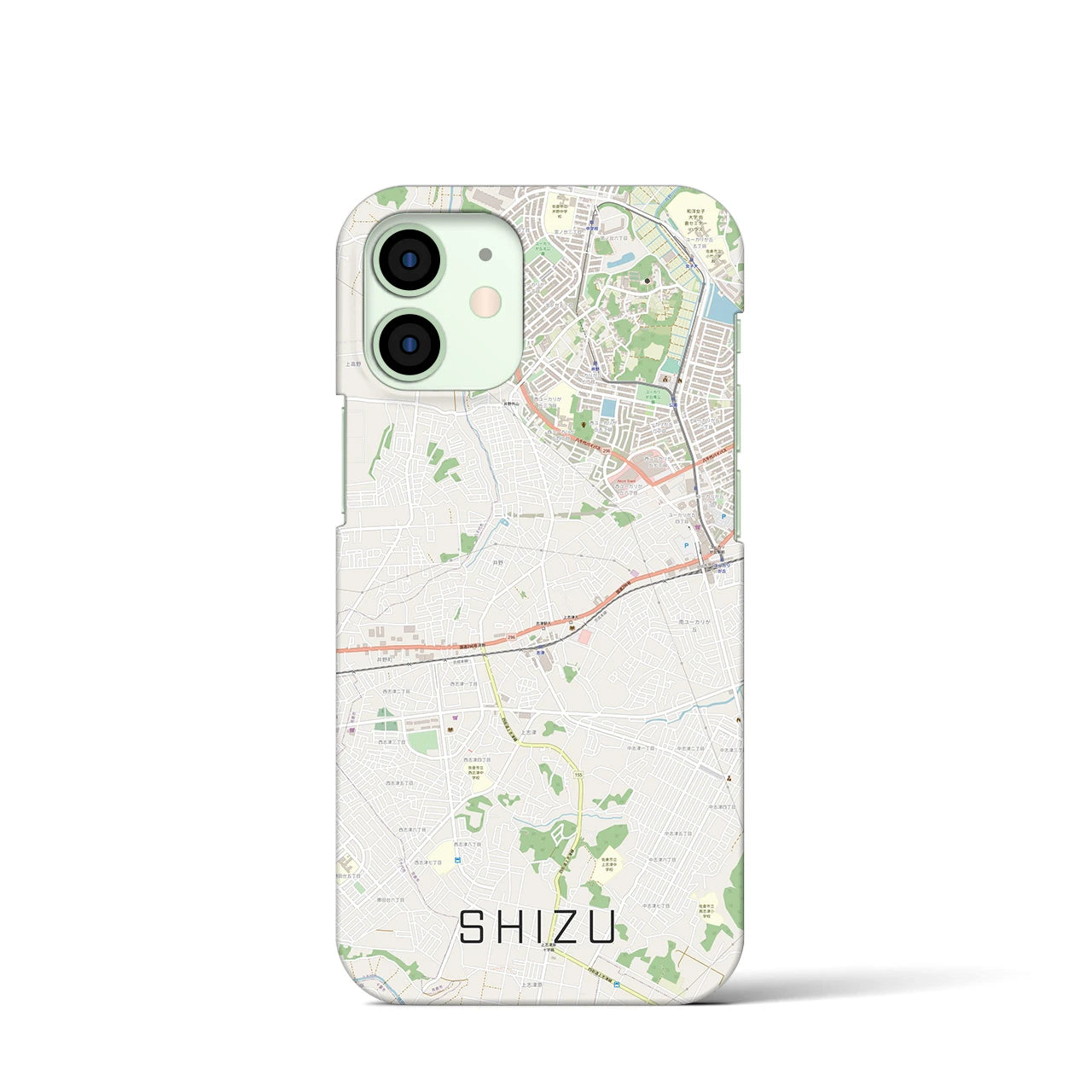 【志津】地図柄iPhoneケース（バックカバータイプ・ナチュラル）iPhone 12 mini 用