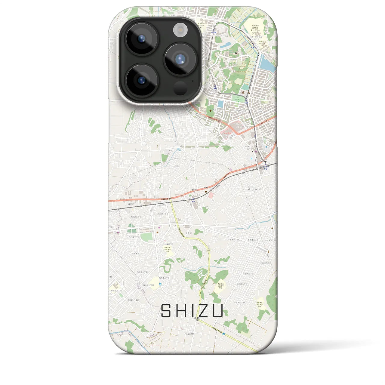 【志津】地図柄iPhoneケース（バックカバータイプ・ナチュラル）iPhone 15 Pro Max 用