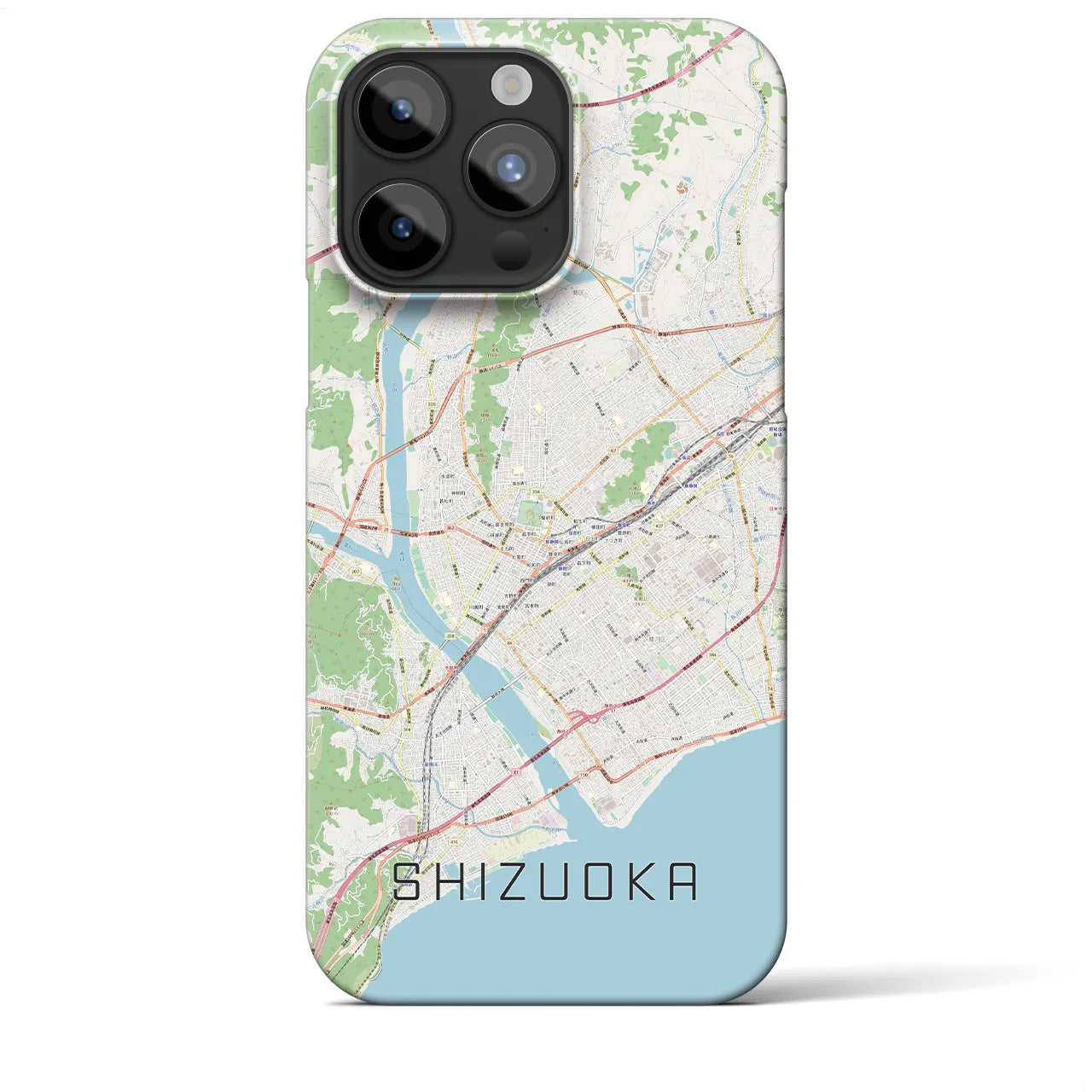 【静岡】地図柄iPhoneケース（バックカバータイプ・ナチュラル）iPhone 15 Pro Max 用