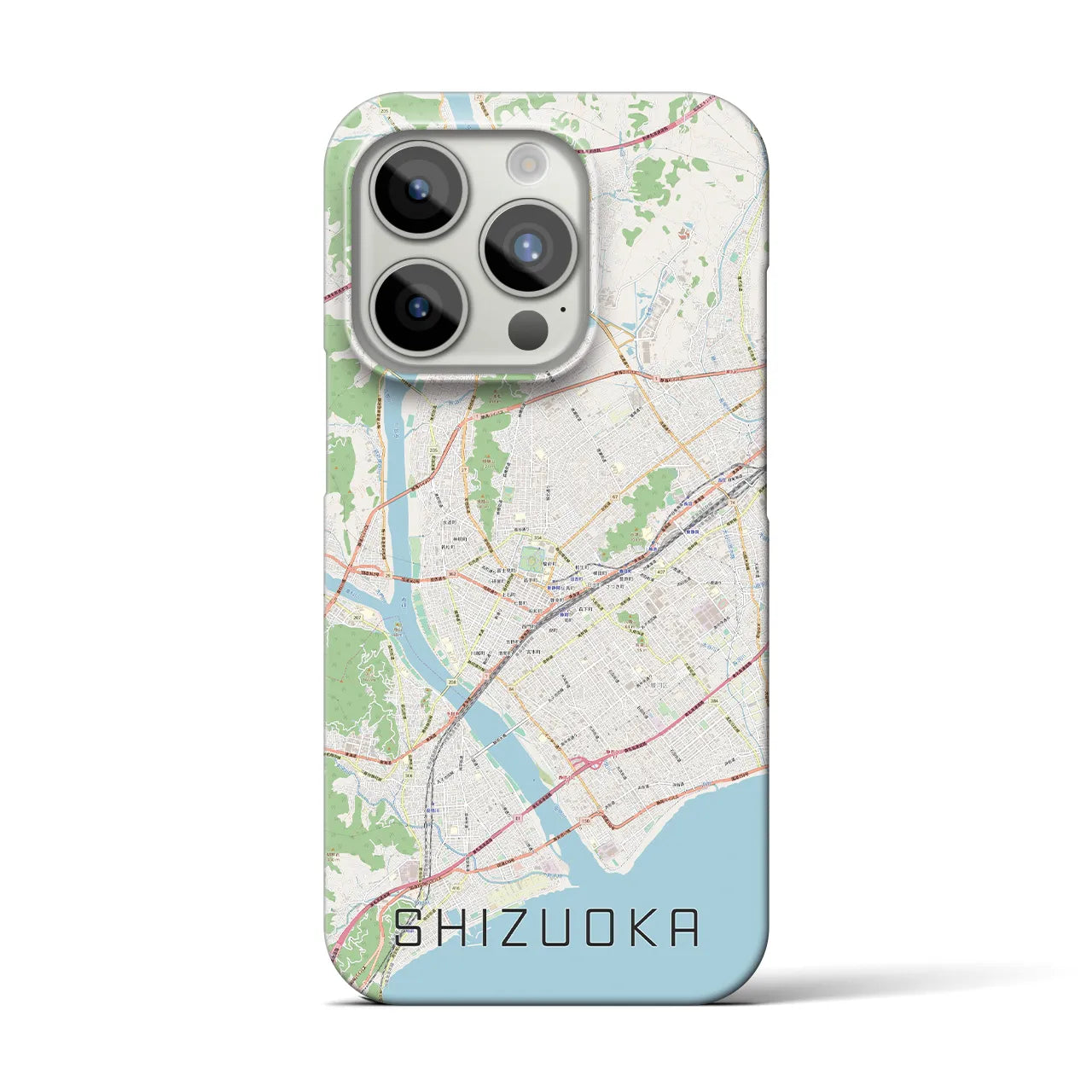 【静岡】地図柄iPhoneケース（バックカバータイプ・ナチュラル）iPhone 15 Pro 用
