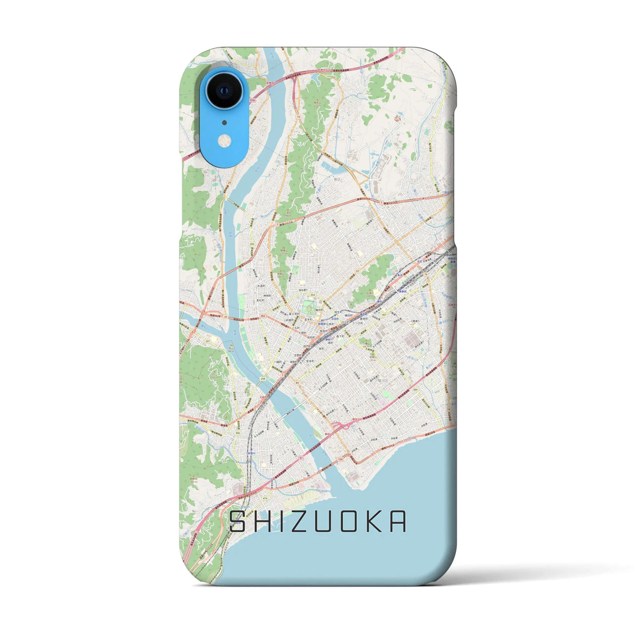 【静岡】地図柄iPhoneケース（バックカバータイプ・ナチュラル）iPhone XR 用