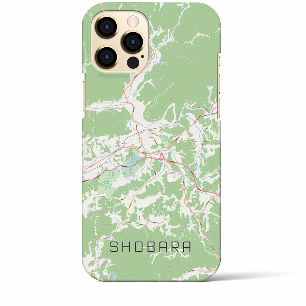 【庄原】地図柄iPhoneケース（バックカバータイプ・ナチュラル）iPhone 12 Pro Max 用