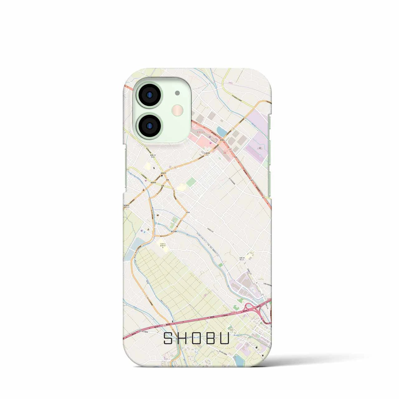 【菖蒲】地図柄iPhoneケース（バックカバータイプ・ナチュラル）iPhone 12 mini 用