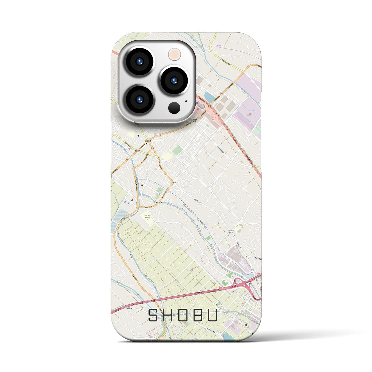 【菖蒲】地図柄iPhoneケース（バックカバータイプ・ナチュラル）iPhone 13 Pro 用