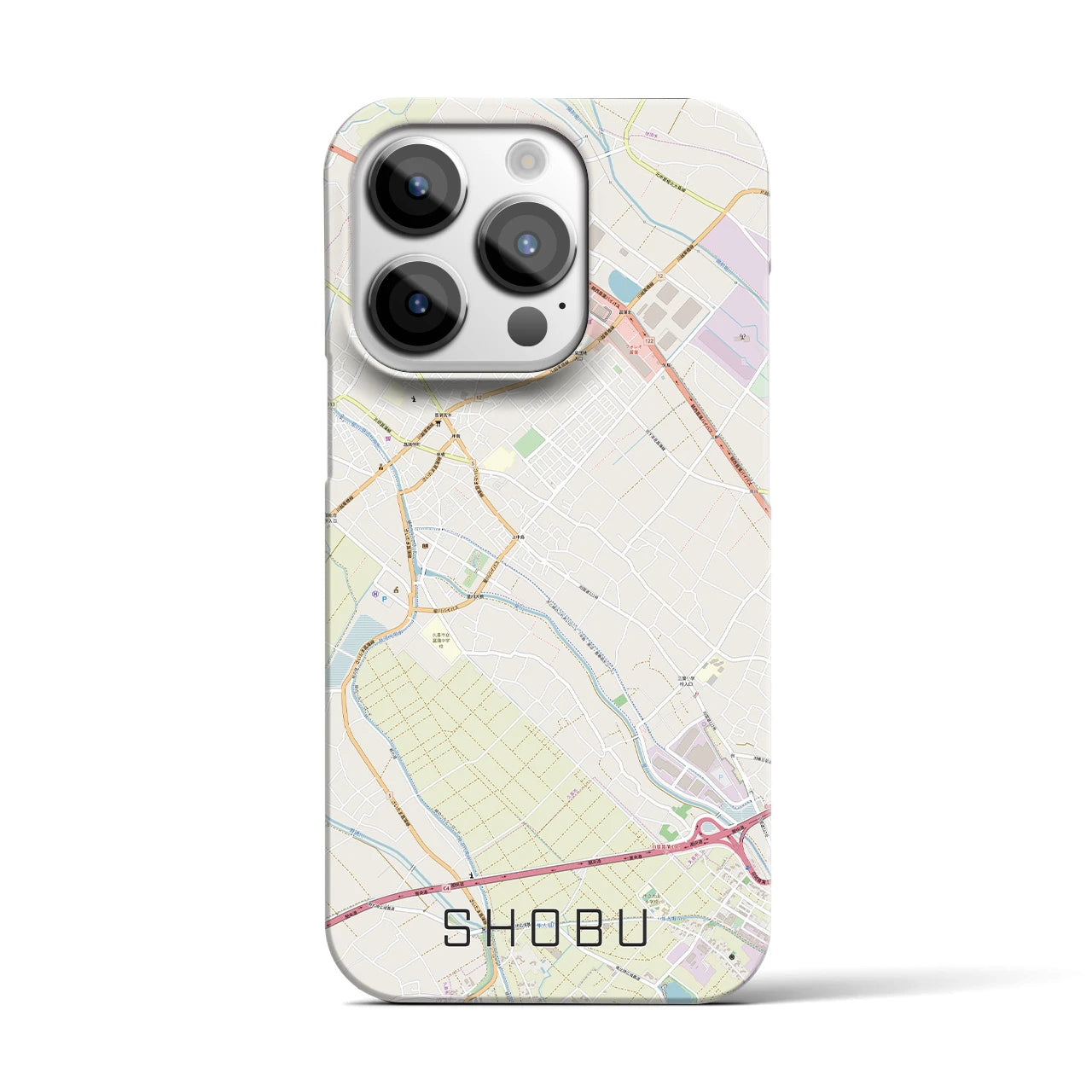 【菖蒲】地図柄iPhoneケース（バックカバータイプ・ナチュラル）iPhone 14 Pro 用