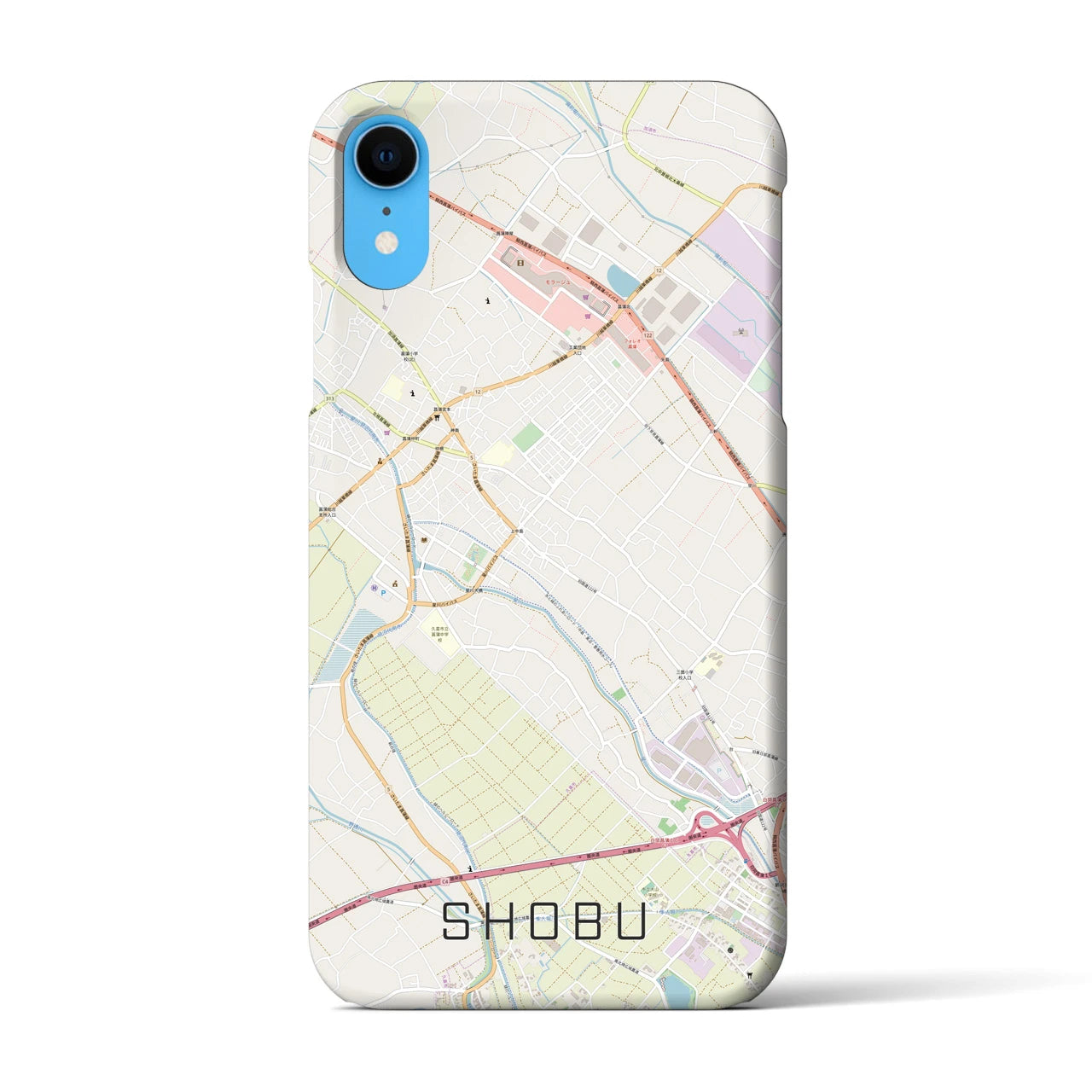 【菖蒲】地図柄iPhoneケース（バックカバータイプ・ナチュラル）iPhone XR 用