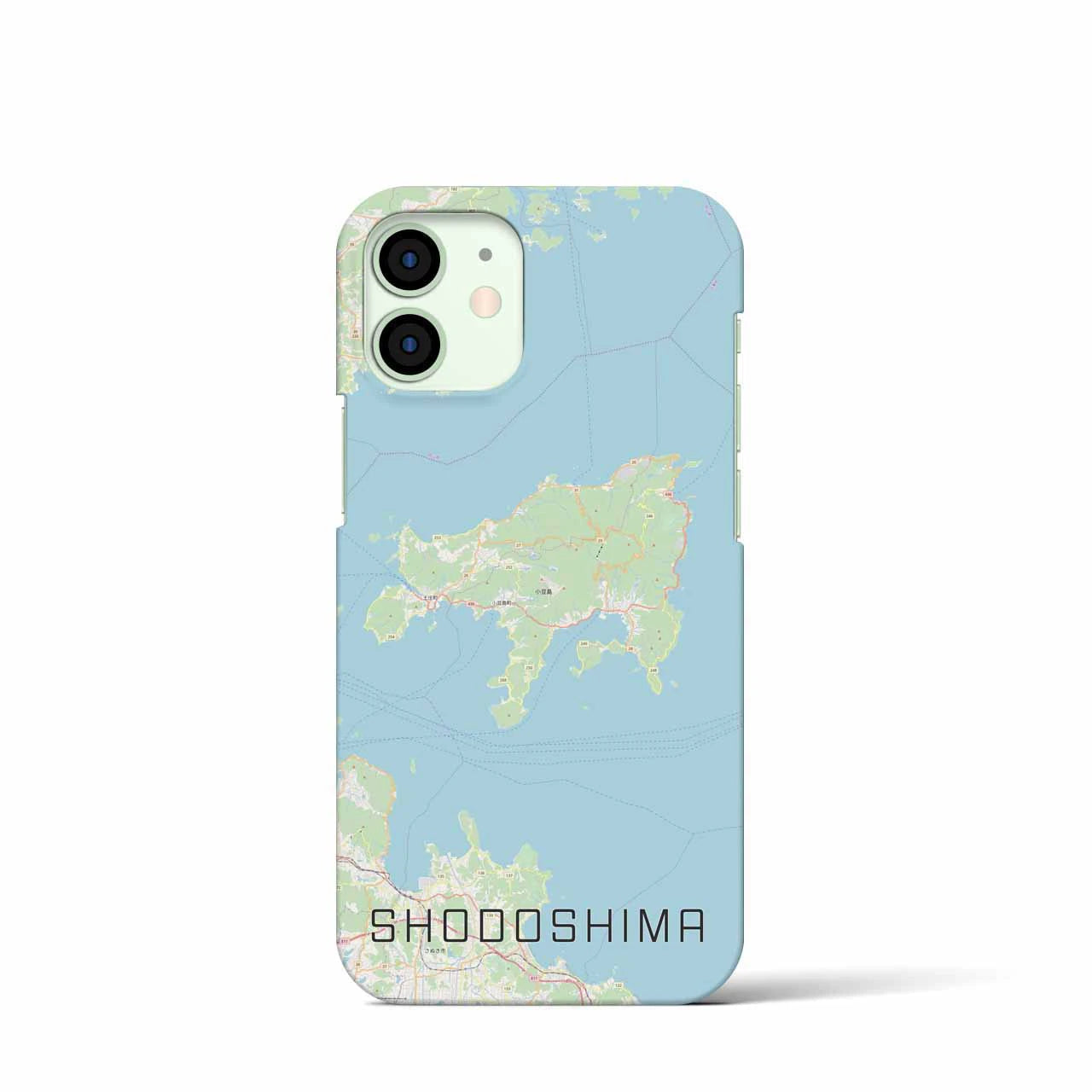 【小豆島】地図柄iPhoneケース（バックカバータイプ・ナチュラル）iPhone 12 mini 用