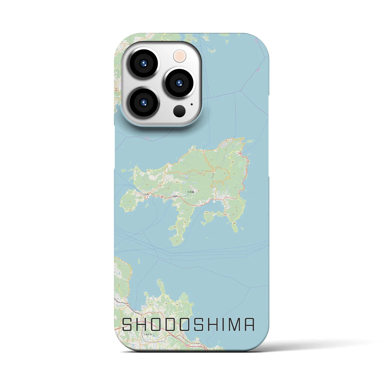 【小豆島】地図柄iPhoneケース（バックカバータイプ・ナチュラル）iPhone 13 Pro 用