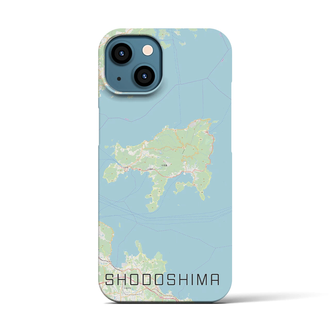 【小豆島】地図柄iPhoneケース（バックカバータイプ・ナチュラル）iPhone 13 用