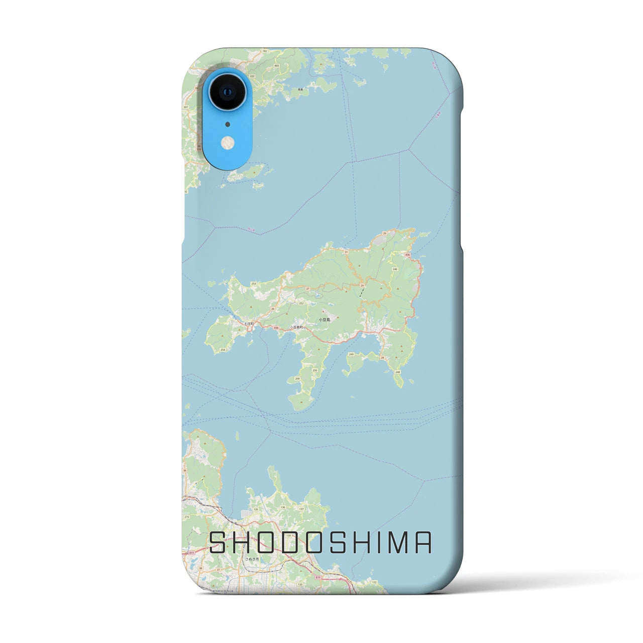 【小豆島】地図柄iPhoneケース（バックカバータイプ・ナチュラル）iPhone XR 用