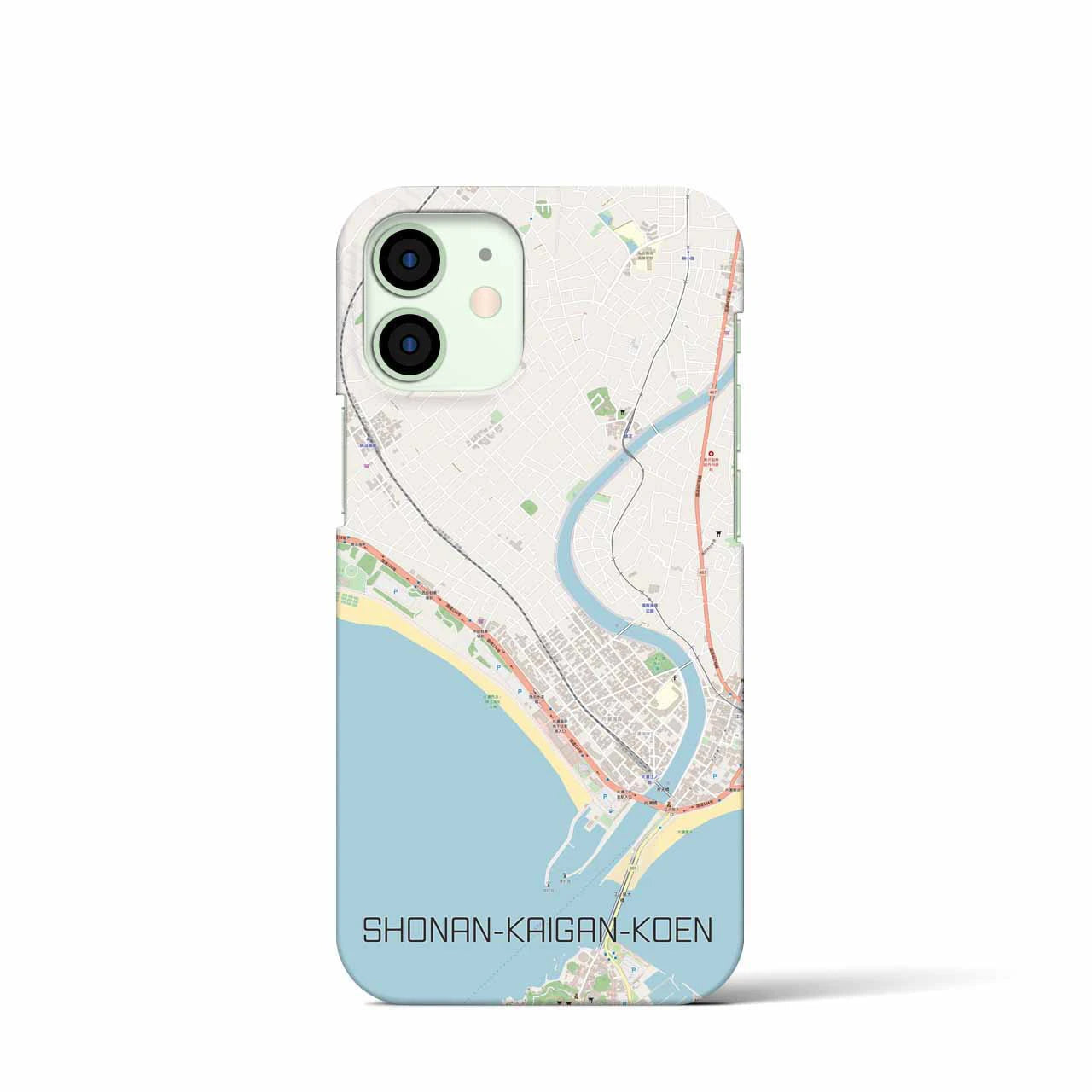 【湘南海岸公園】地図柄iPhoneケース（バックカバータイプ・ナチュラル）iPhone 12 mini 用