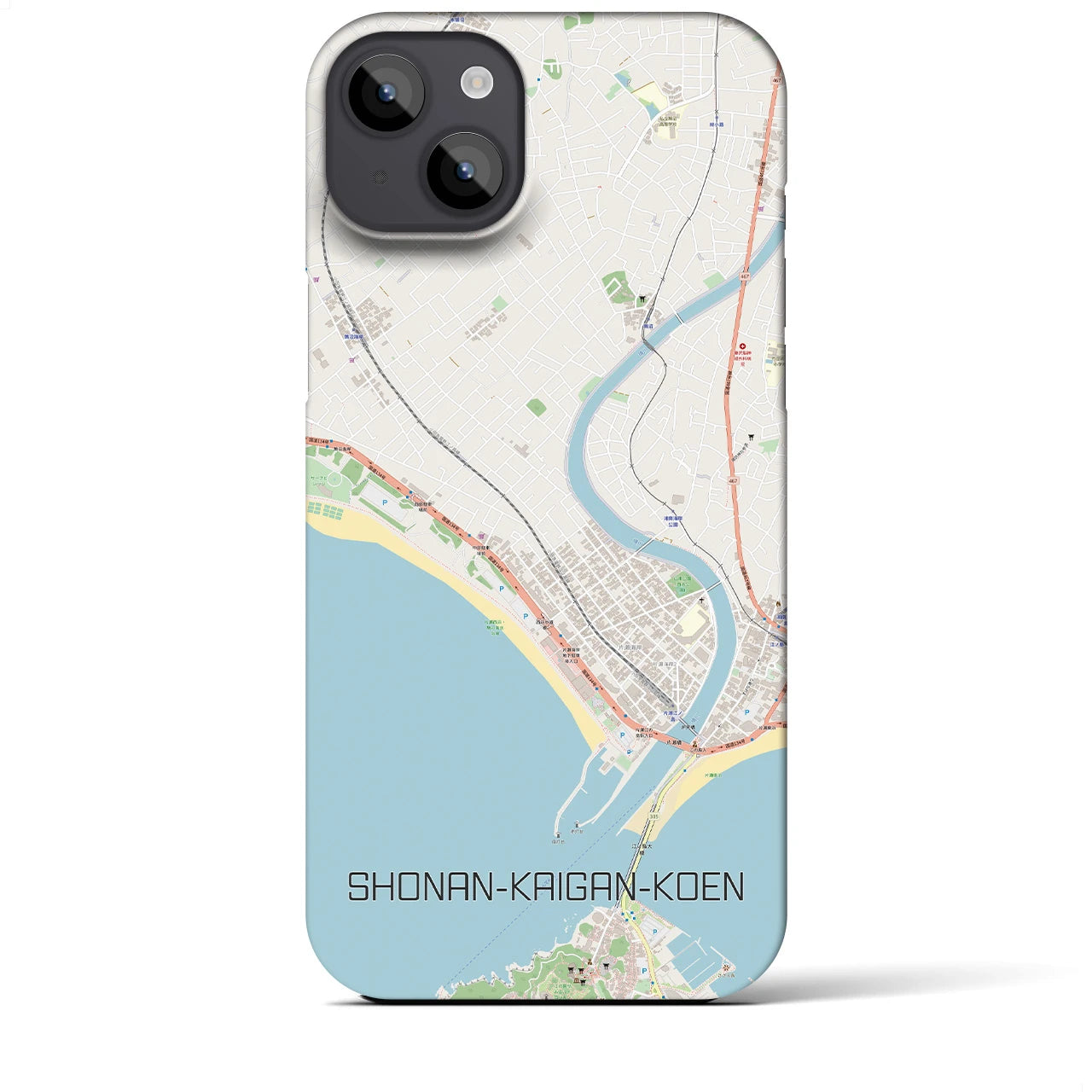 【湘南海岸公園】地図柄iPhoneケース（バックカバータイプ・ナチュラル）iPhone 14 Plus 用