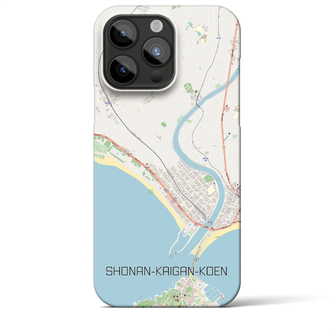 【湘南海岸公園】地図柄iPhoneケース（バックカバータイプ・ナチュラル）iPhone 15 Pro Max 用