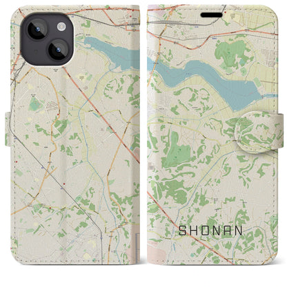 【沼南（千葉県）】地図柄iPhoneケース（手帳タイプ）ナチュラル・iPhone 14 Plus 用