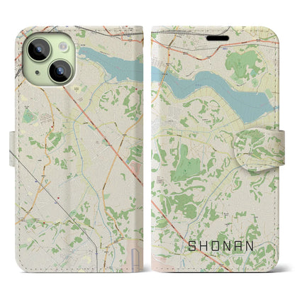 【沼南（千葉県）】地図柄iPhoneケース（手帳タイプ）ナチュラル・iPhone 15 用