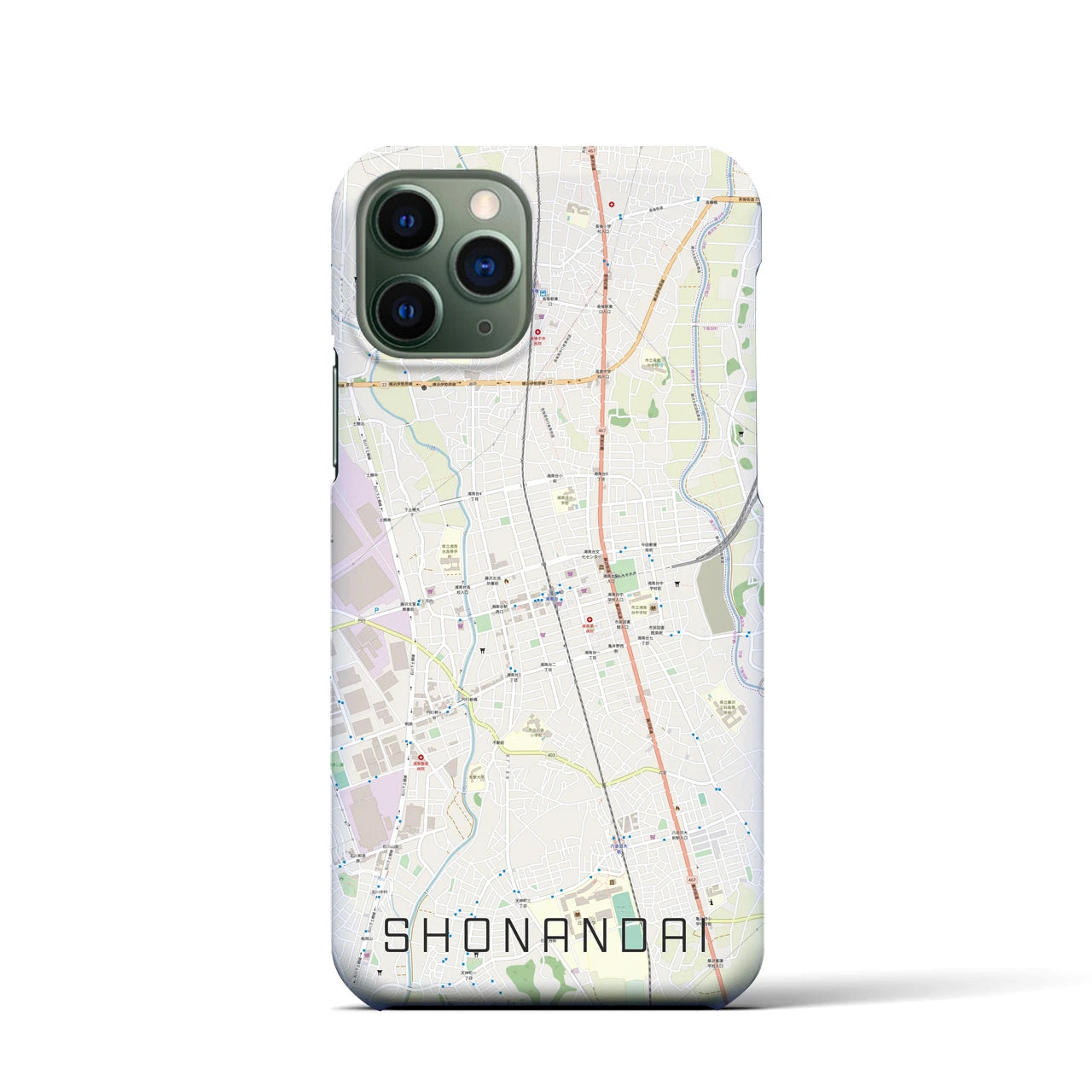 【湘南台】地図柄iPhoneケース（バックカバータイプ・ナチュラル）iPhone 11 Pro 用
