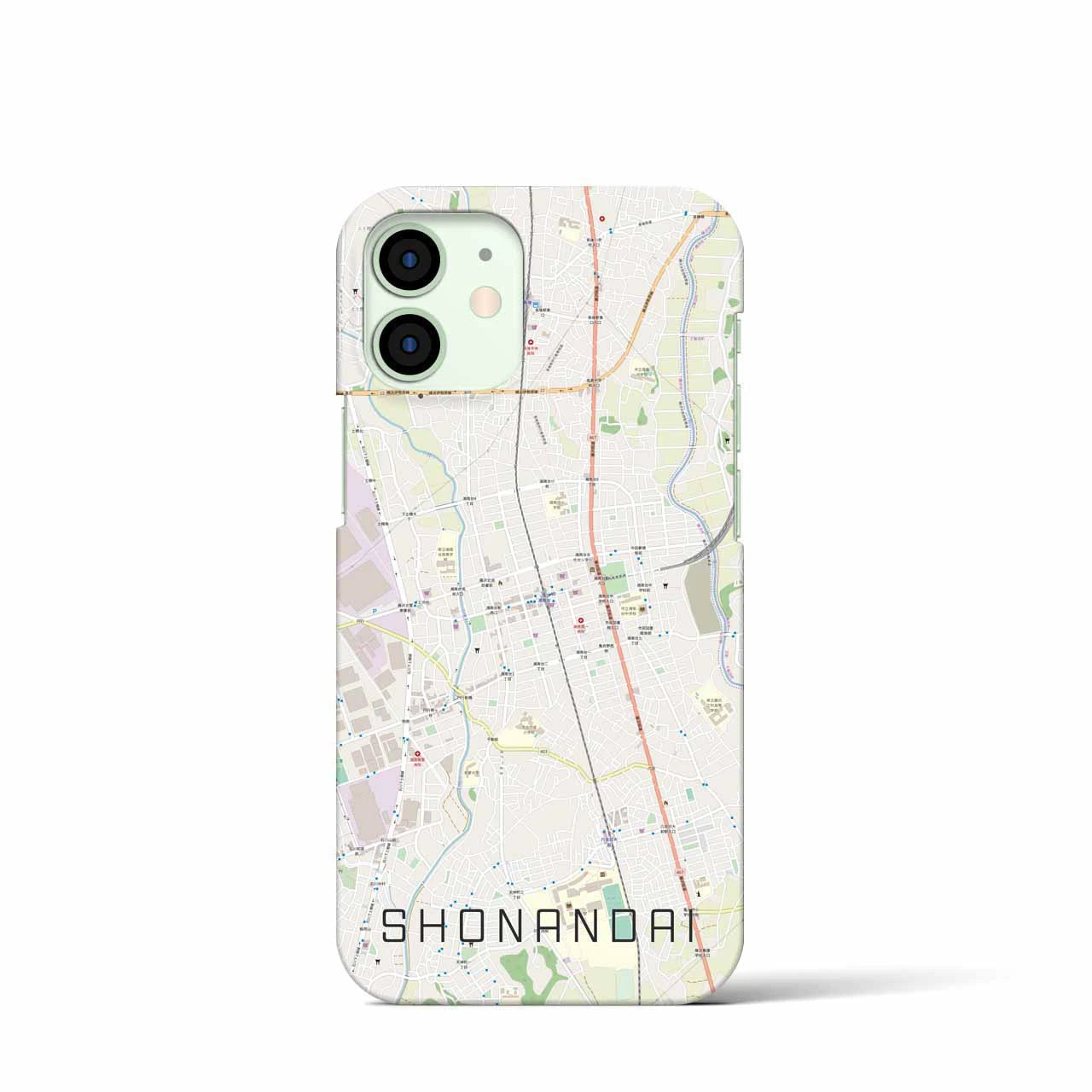 【湘南台】地図柄iPhoneケース（バックカバータイプ・ナチュラル）iPhone 12 mini 用