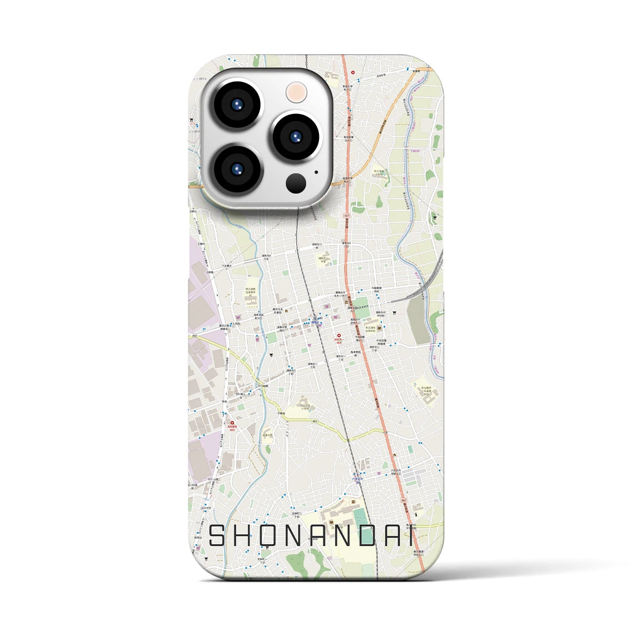 【湘南台】地図柄iPhoneケース（バックカバータイプ・ナチュラル）iPhone 13 Pro 用