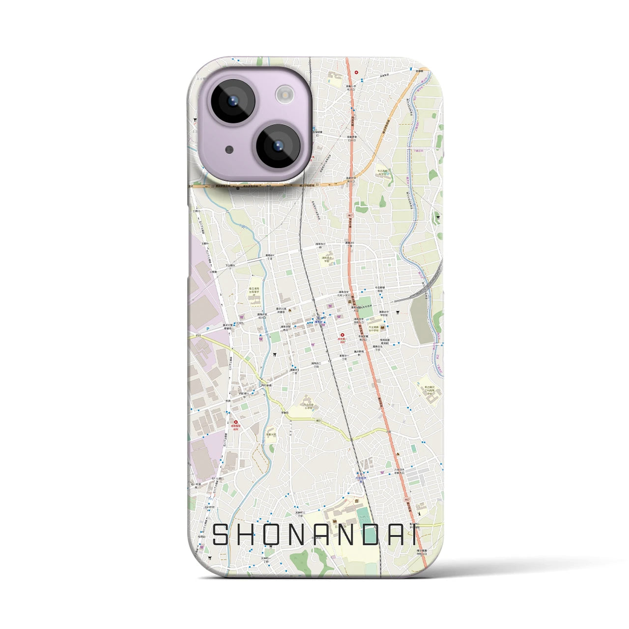 【湘南台】地図柄iPhoneケース（バックカバータイプ・ナチュラル）iPhone 14 用