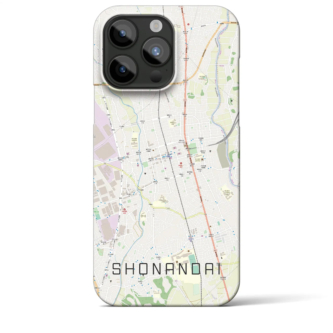 【湘南台】地図柄iPhoneケース（バックカバータイプ・ナチュラル）iPhone 15 Pro Max 用
