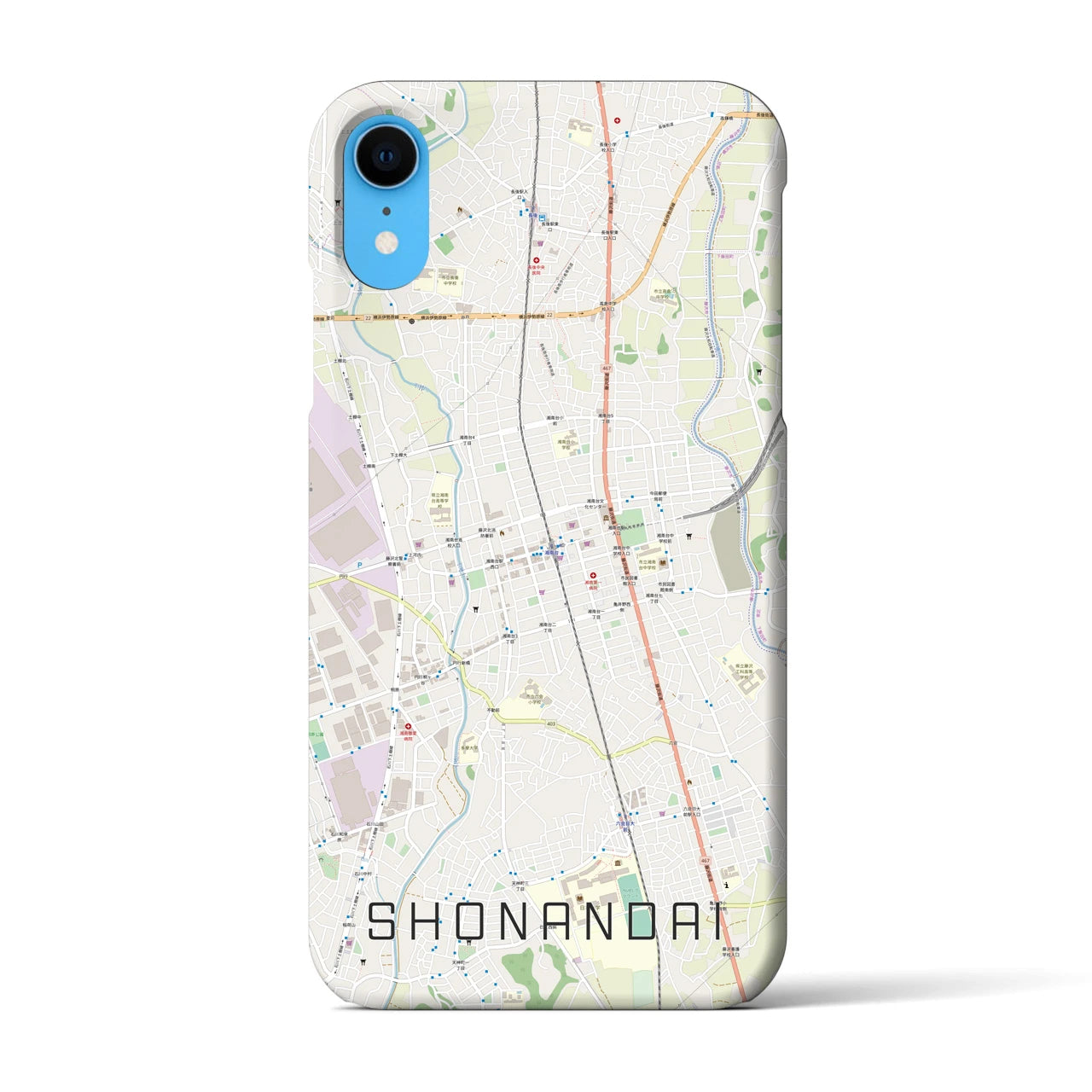 【湘南台】地図柄iPhoneケース（バックカバータイプ・ナチュラル）iPhone XR 用