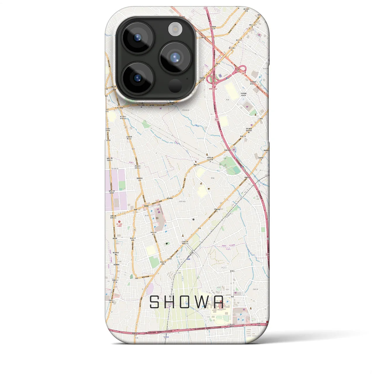 【昭和】地図柄iPhoneケース（バックカバータイプ・ナチュラル）iPhone 15 Pro Max 用