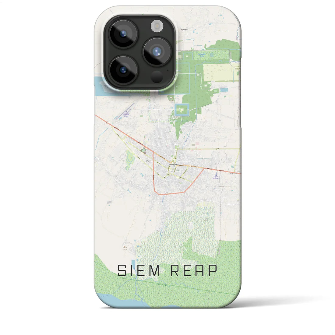 【シェムリアップ】地図柄iPhoneケース（バックカバータイプ・ナチュラル）iPhone 15 Pro Max 用