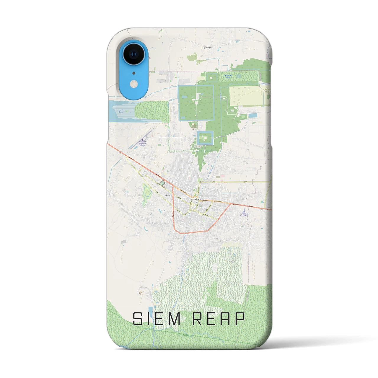 【シェムリアップ】地図柄iPhoneケース（バックカバータイプ・ナチュラル）iPhone XR 用