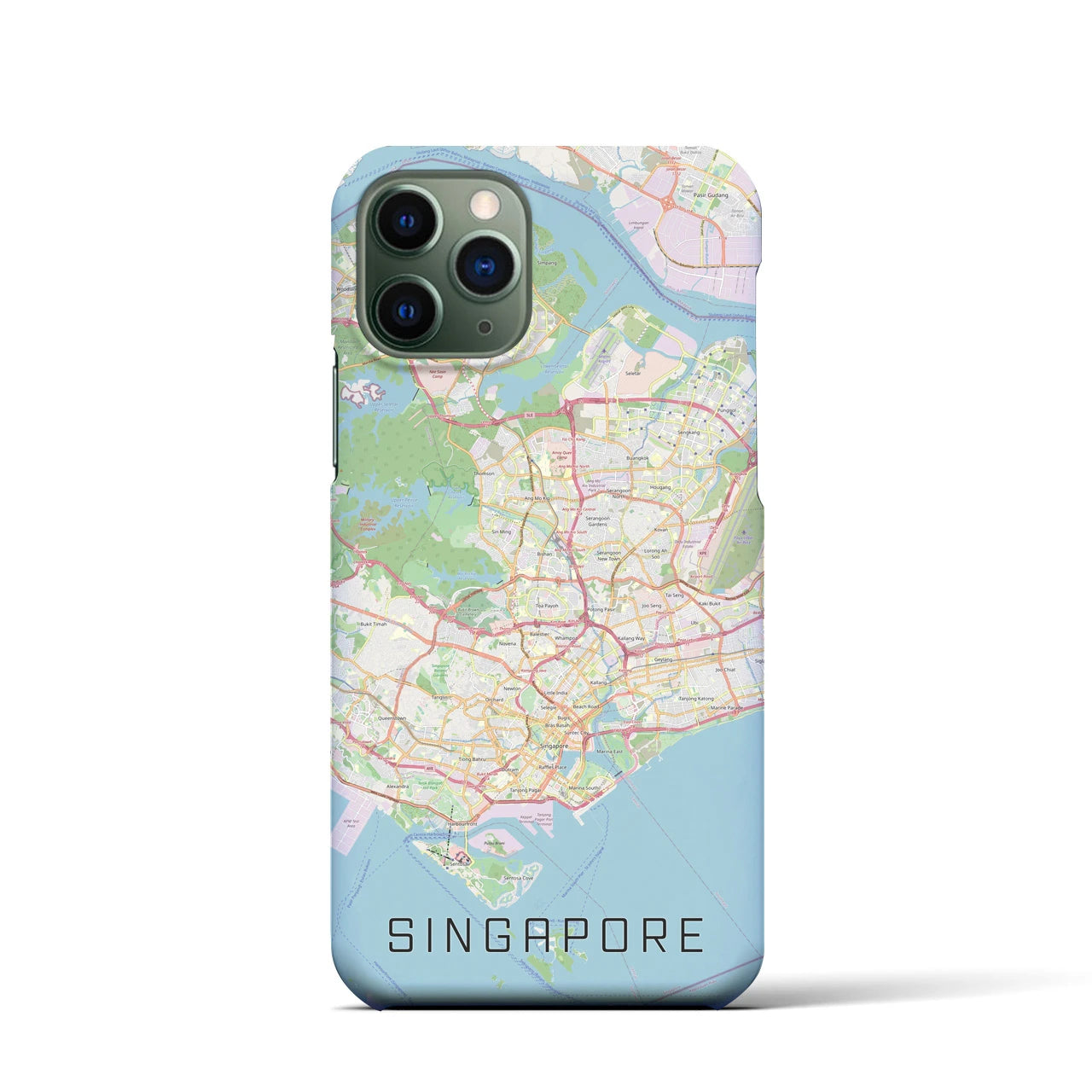 【シンガポール】地図柄iPhoneケース（バックカバータイプ・ナチュラル）iPhone 11 Pro 用