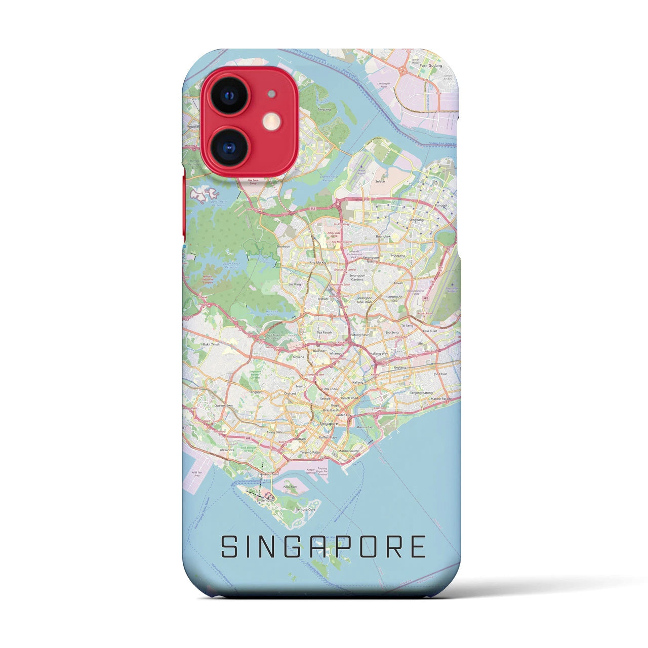 【シンガポール】地図柄iPhoneケース（バックカバータイプ・ナチュラル）iPhone 11 用