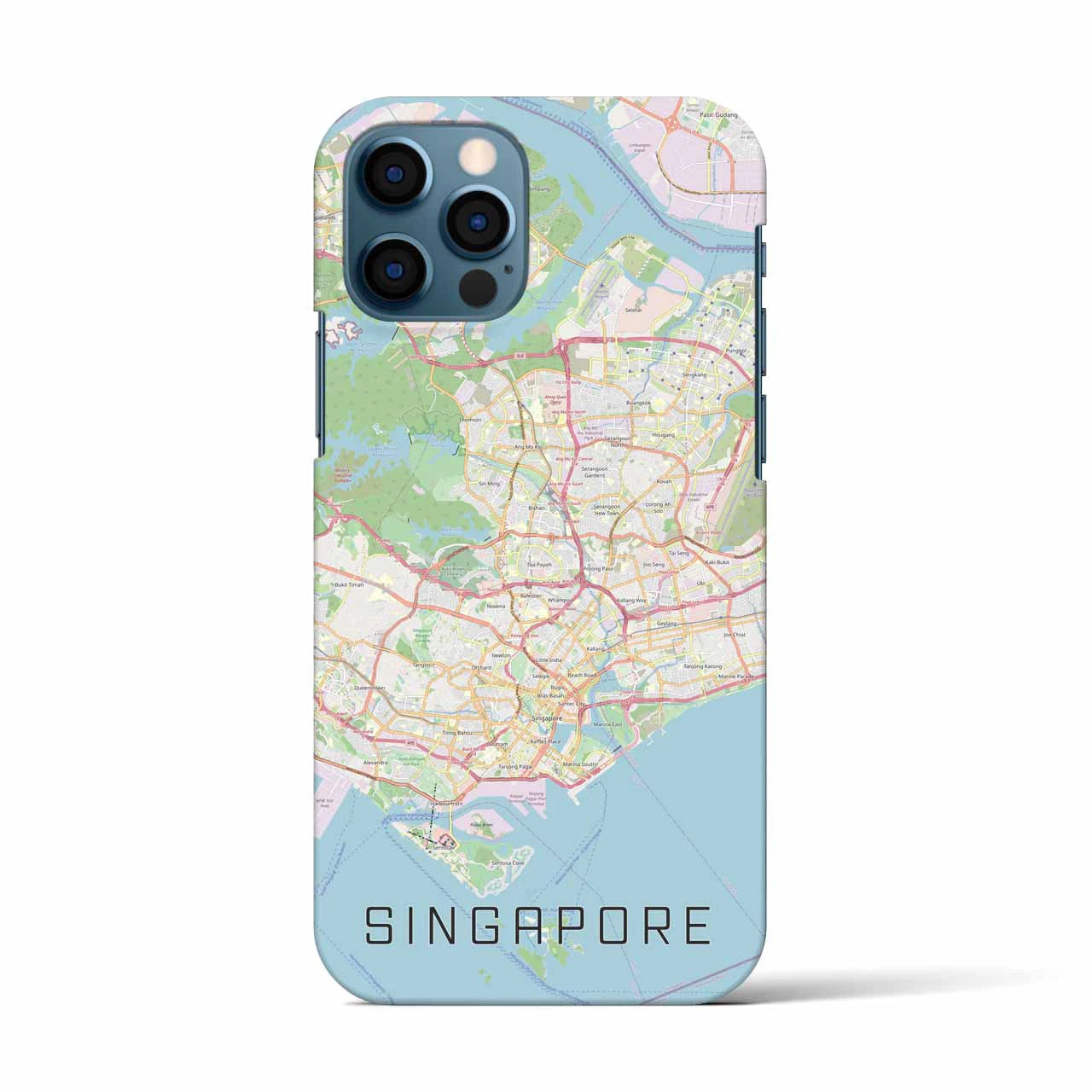 【シンガポール】地図柄iPhoneケース（バックカバータイプ・ナチュラル）iPhone 12 / 12 Pro 用