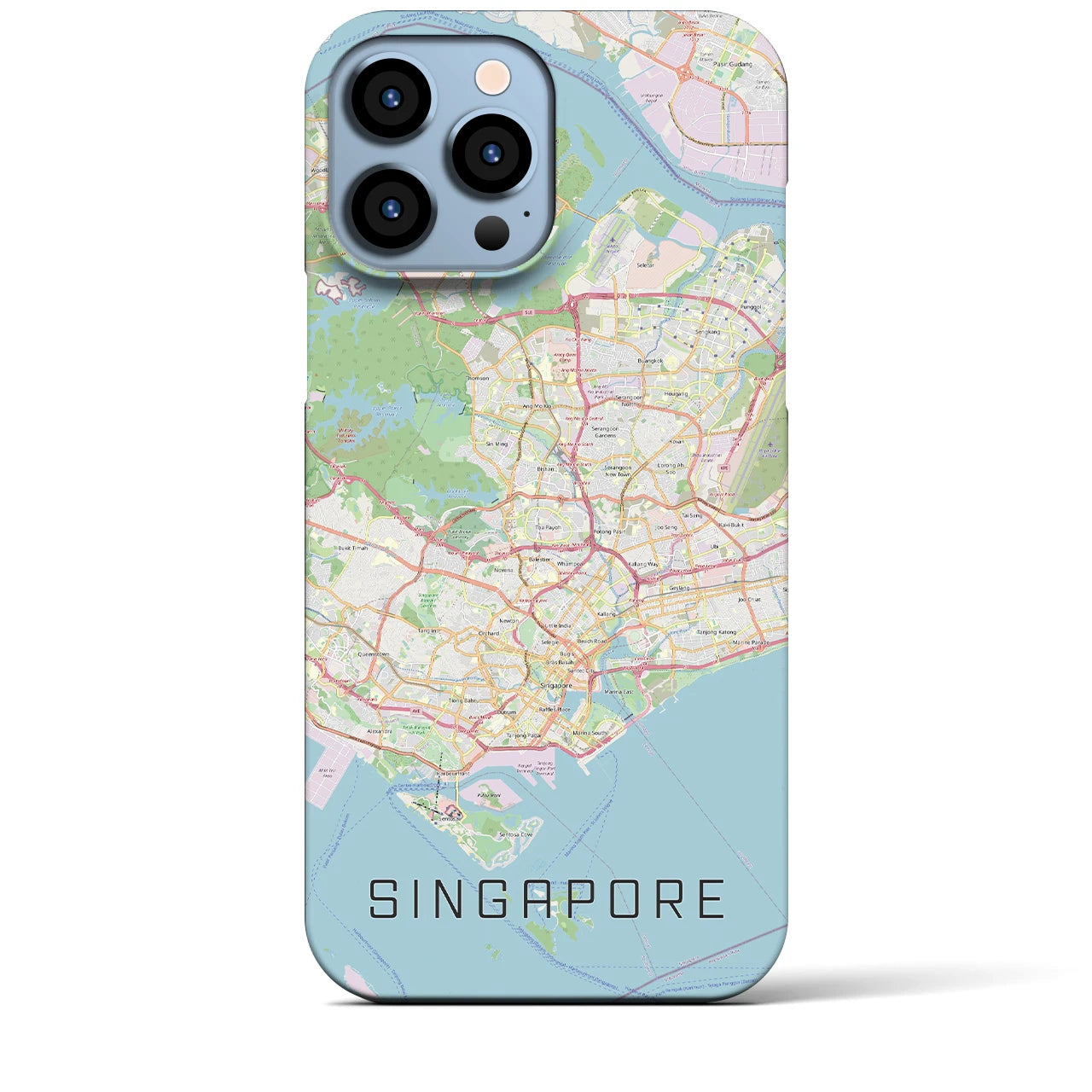 【シンガポール】地図柄iPhoneケース（バックカバータイプ・ナチュラル）iPhone 13 Pro Max 用