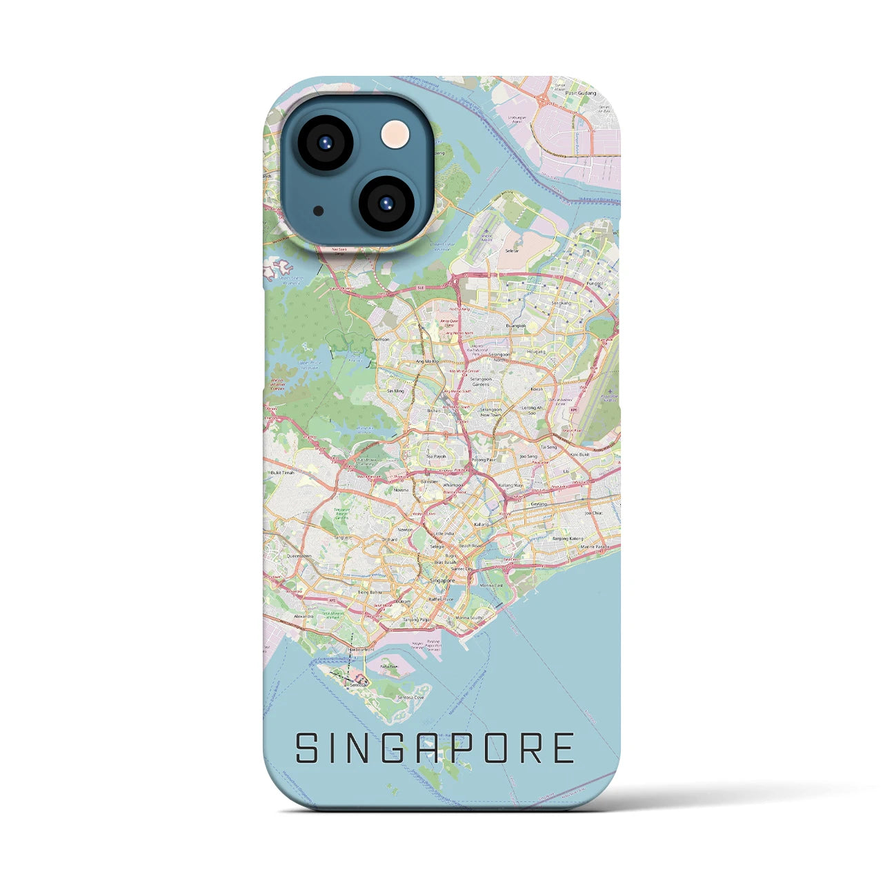 【シンガポール】地図柄iPhoneケース（バックカバータイプ・ナチュラル）iPhone 13 用
