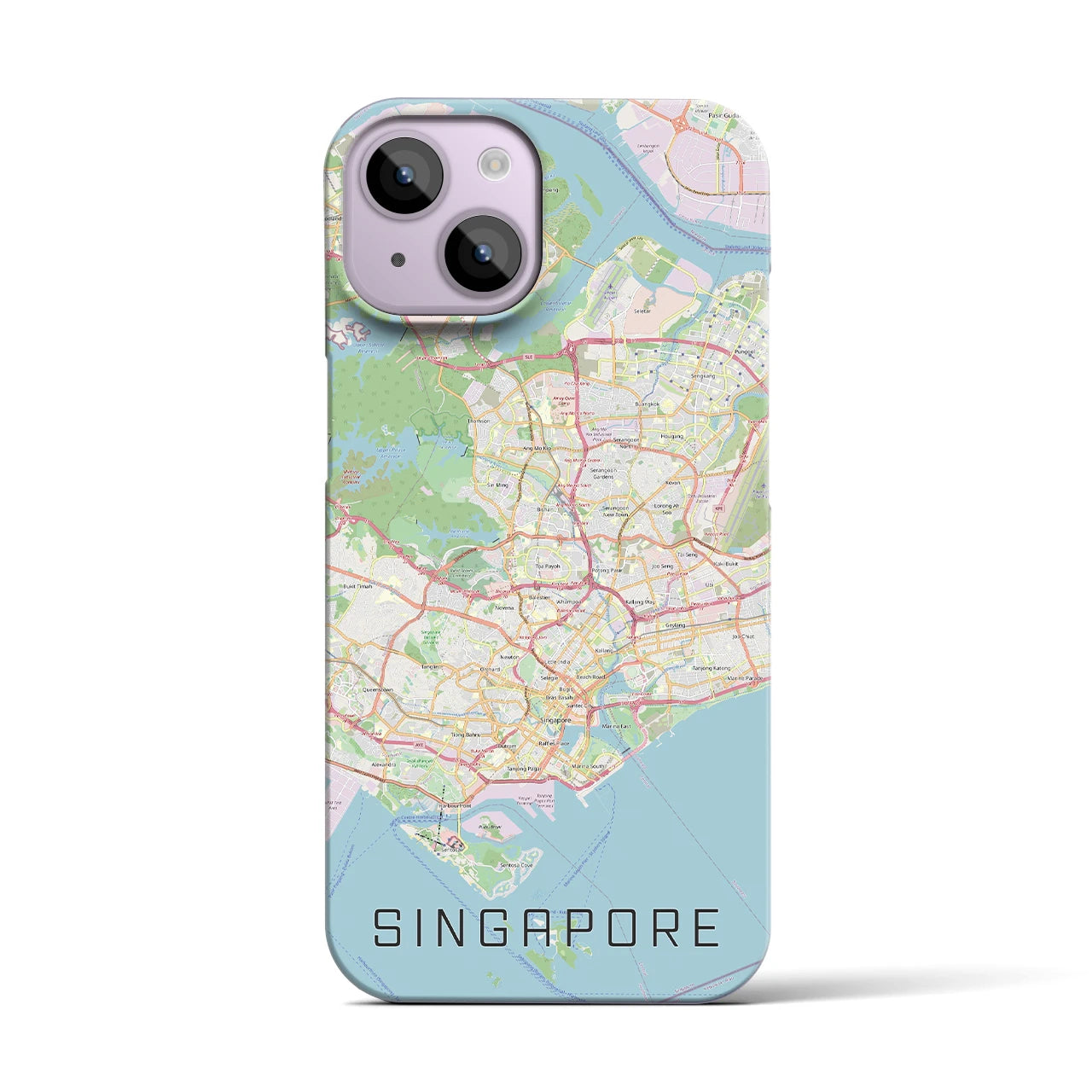 【シンガポール】地図柄iPhoneケース（バックカバータイプ・ナチュラル）iPhone 14 用