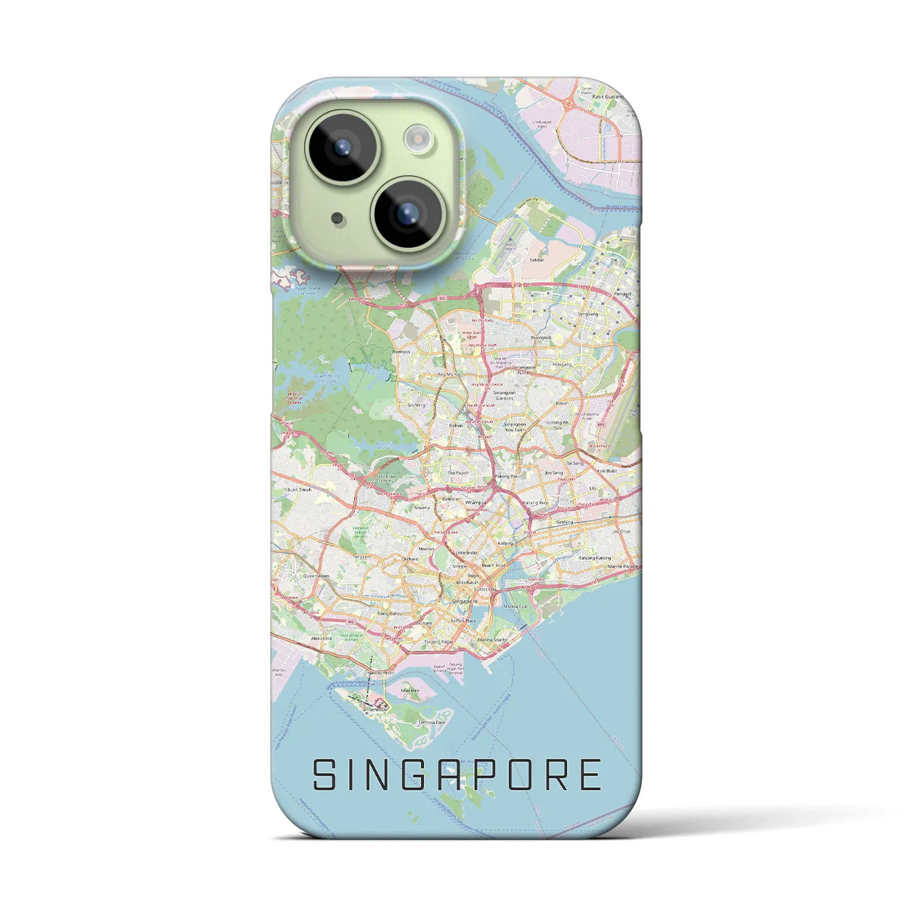 【シンガポール】地図柄iPhoneケース（バックカバータイプ・ナチュラル）iPhone 15 用