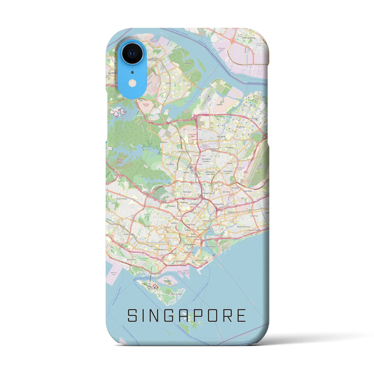 【シンガポール】地図柄iPhoneケース（バックカバータイプ・ナチュラル）iPhone XR 用