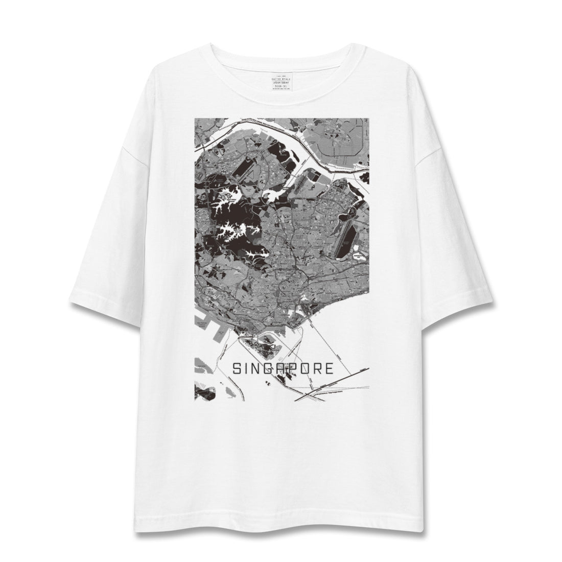 【シンガポール】地図柄ビッグシルエットTシャツ