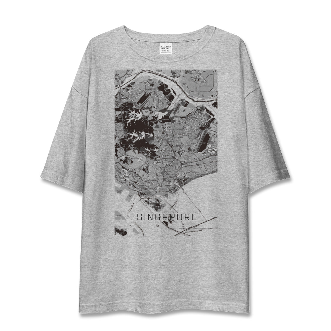 【シンガポール】地図柄ビッグシルエットTシャツ