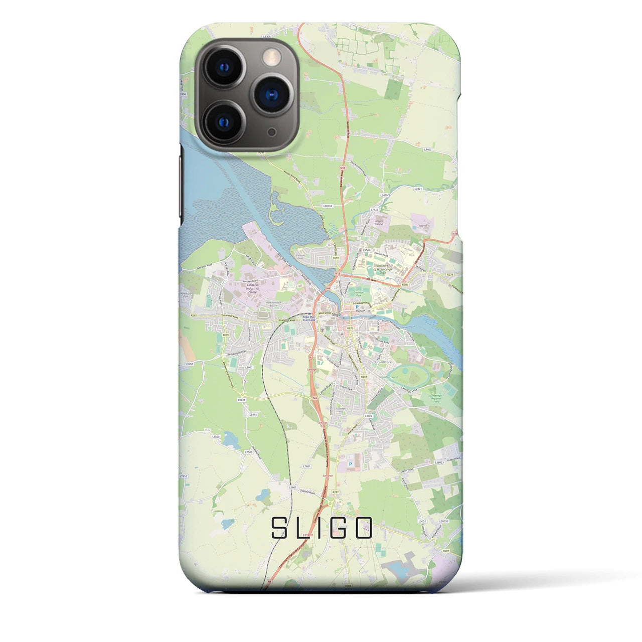【スライゴ】地図柄iPhoneケース（バックカバータイプ・ナチュラル）iPhone 11 Pro Max 用