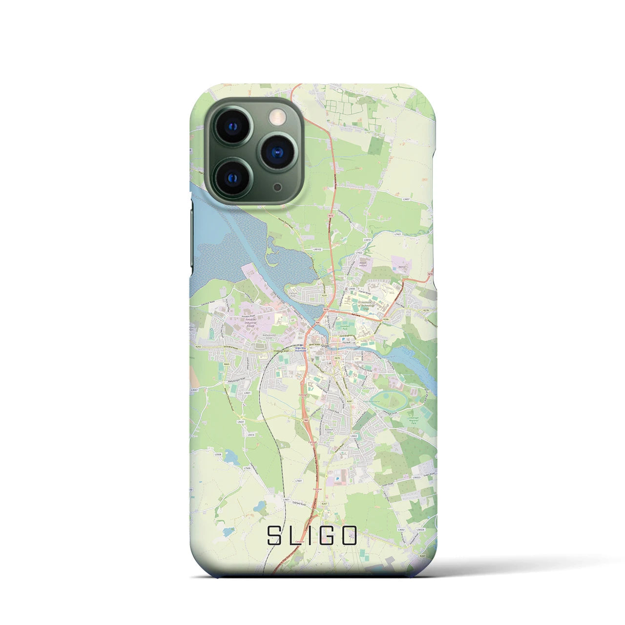 【スライゴ】地図柄iPhoneケース（バックカバータイプ・ナチュラル）iPhone 11 Pro 用