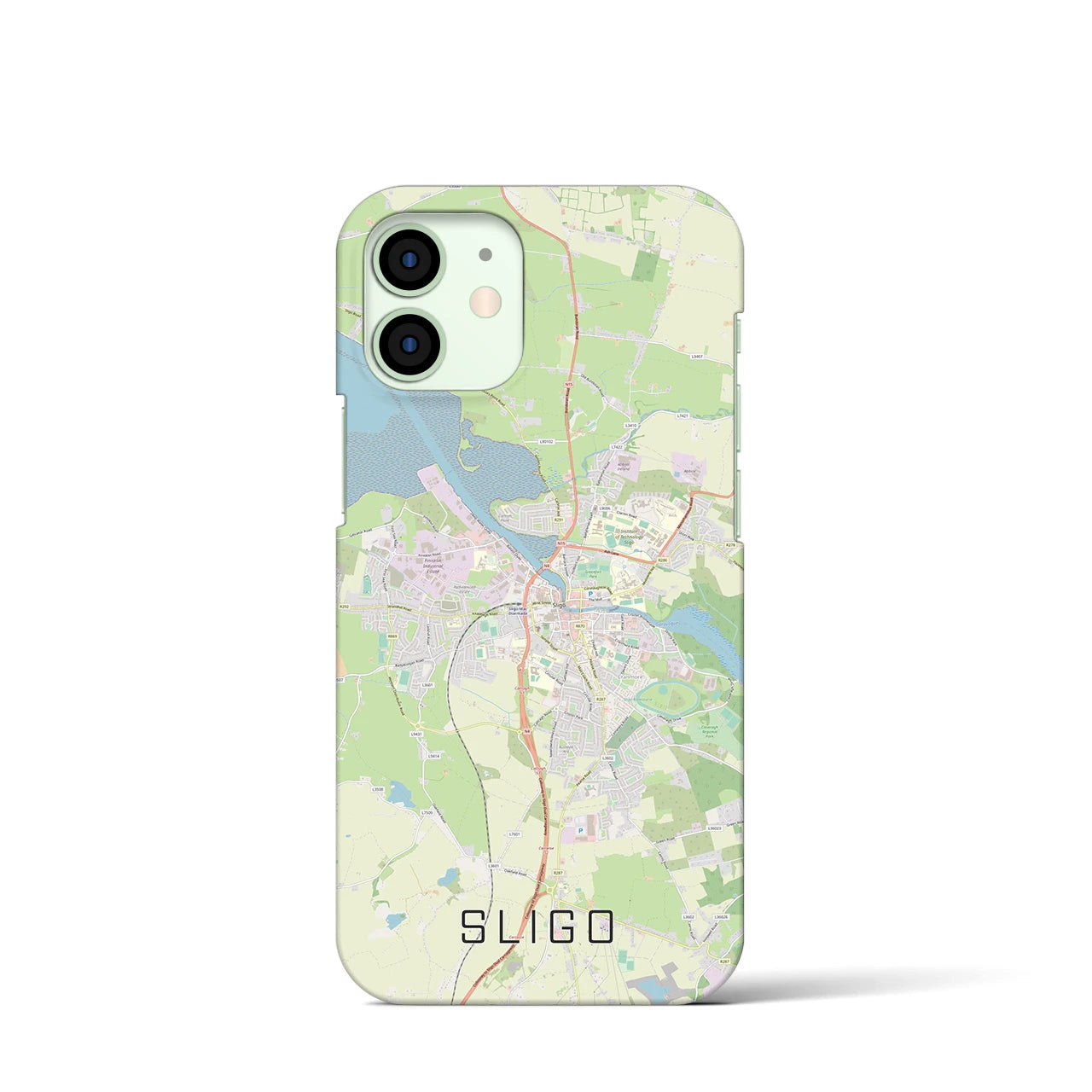 【スライゴ】地図柄iPhoneケース（バックカバータイプ・ナチュラル）iPhone 12 mini 用