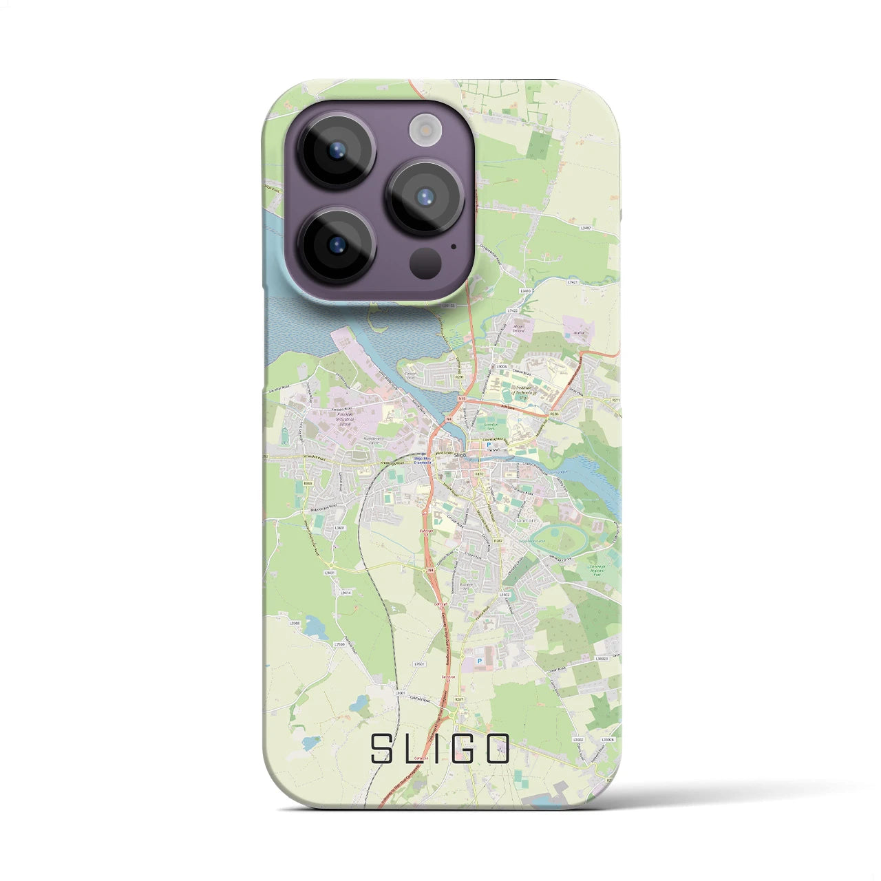【スライゴ】地図柄iPhoneケース（バックカバータイプ・ナチュラル）iPhone 14 Pro 用