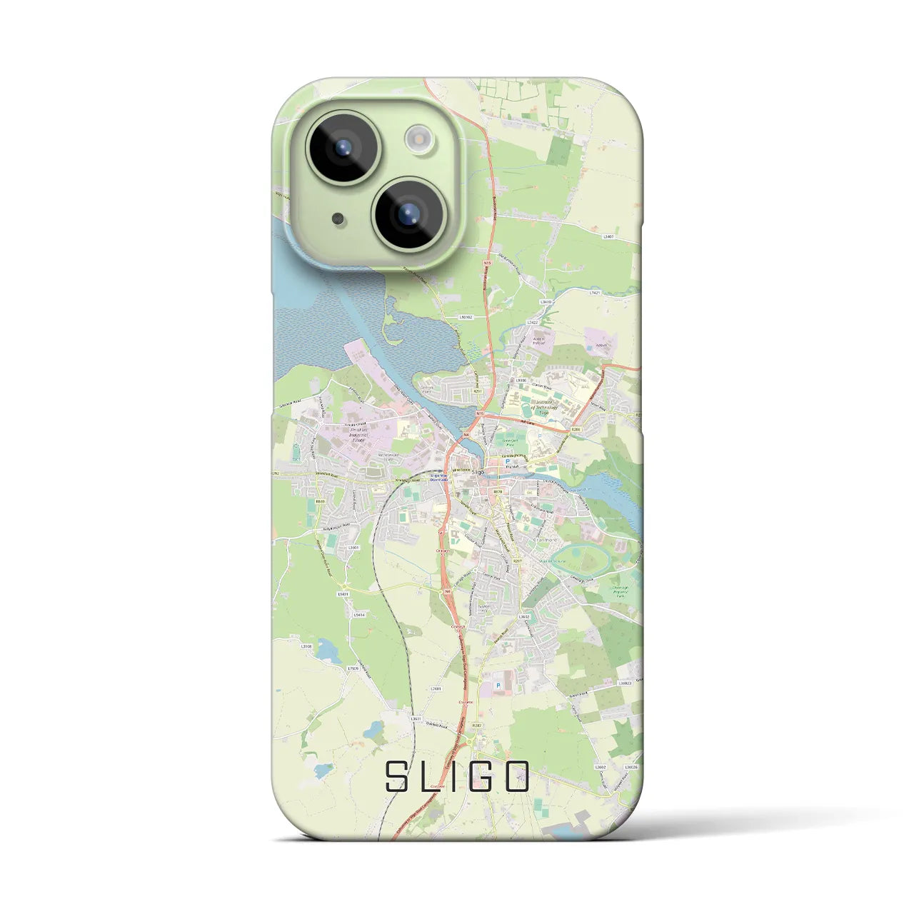 【スライゴ】地図柄iPhoneケース（バックカバータイプ・ナチュラル）iPhone 15 用