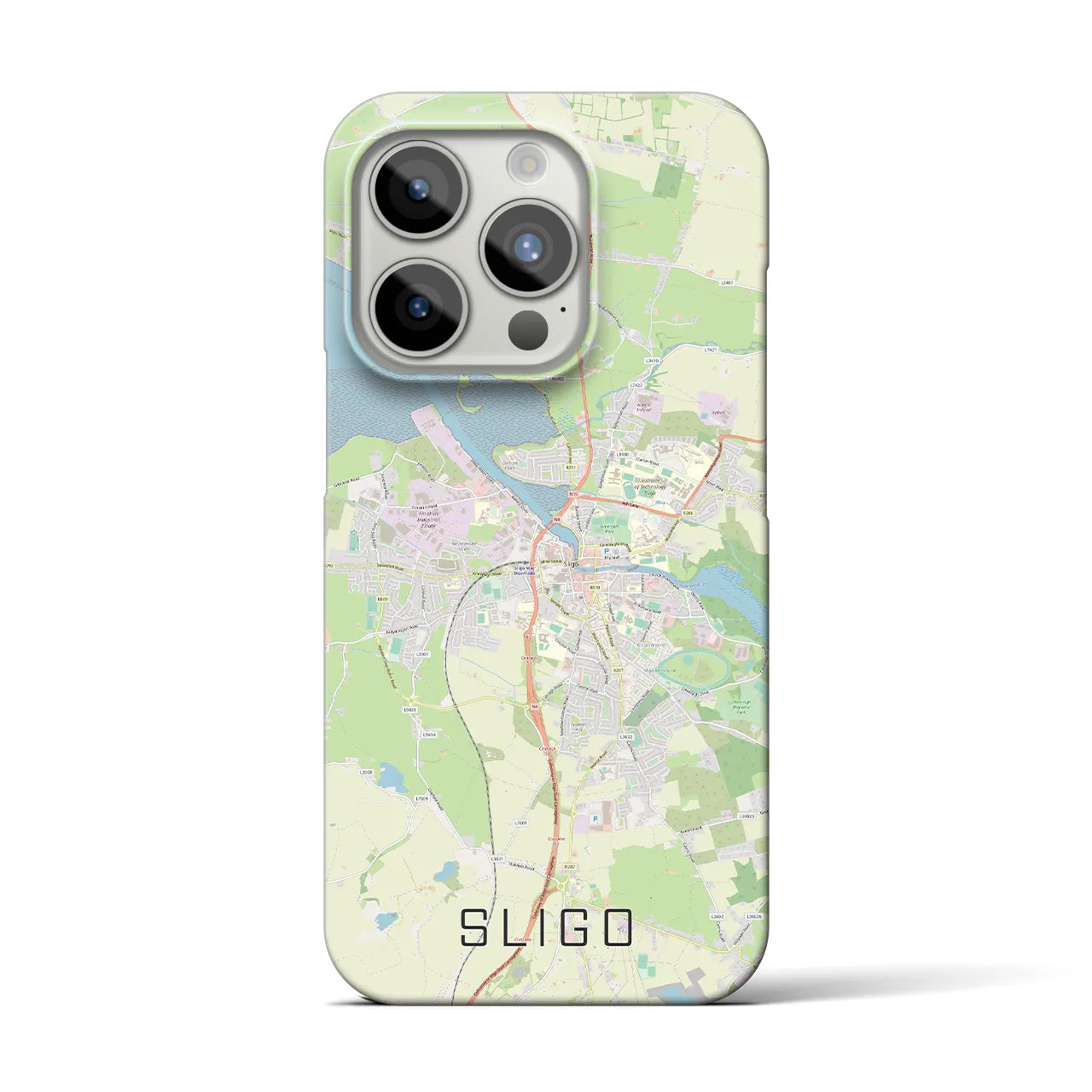 【スライゴ】地図柄iPhoneケース（バックカバータイプ・ナチュラル）iPhone 15 Pro 用