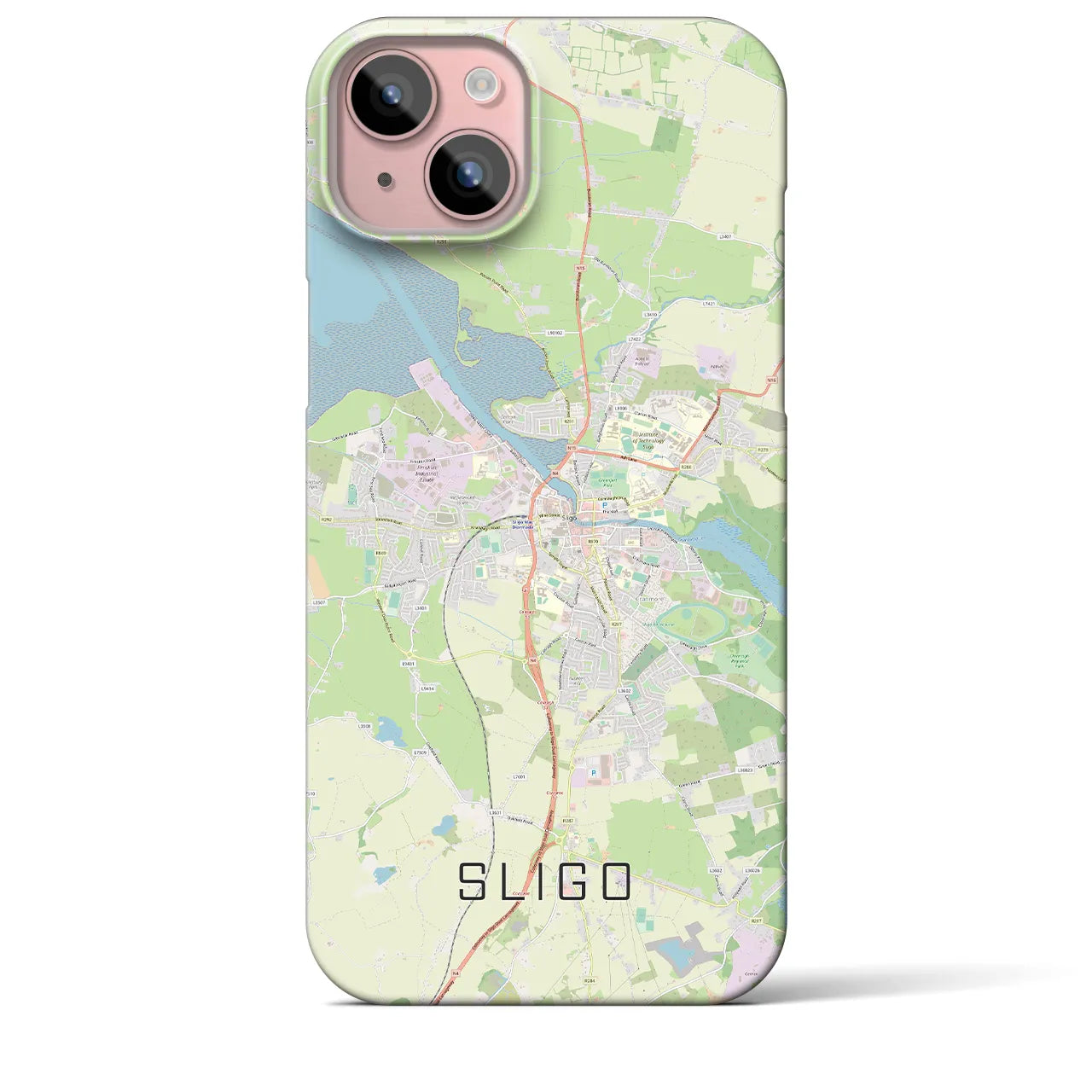 【スライゴ】地図柄iPhoneケース（バックカバータイプ・ナチュラル）iPhone 15 Plus 用