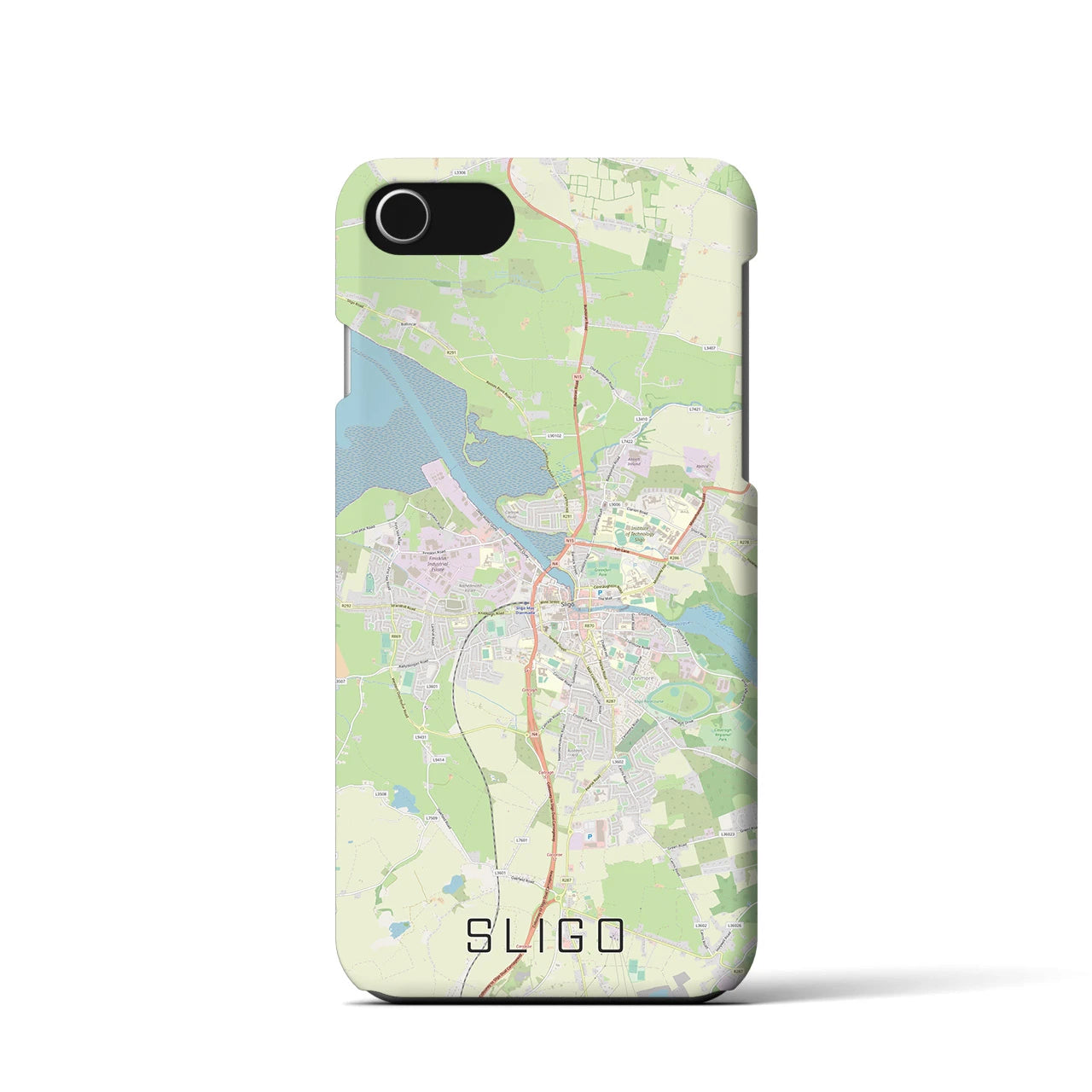 【スライゴ】地図柄iPhoneケース（バックカバータイプ・ナチュラル）iPhone SE（第3 / 第2世代） / 8 / 7 / 6s / 6 用