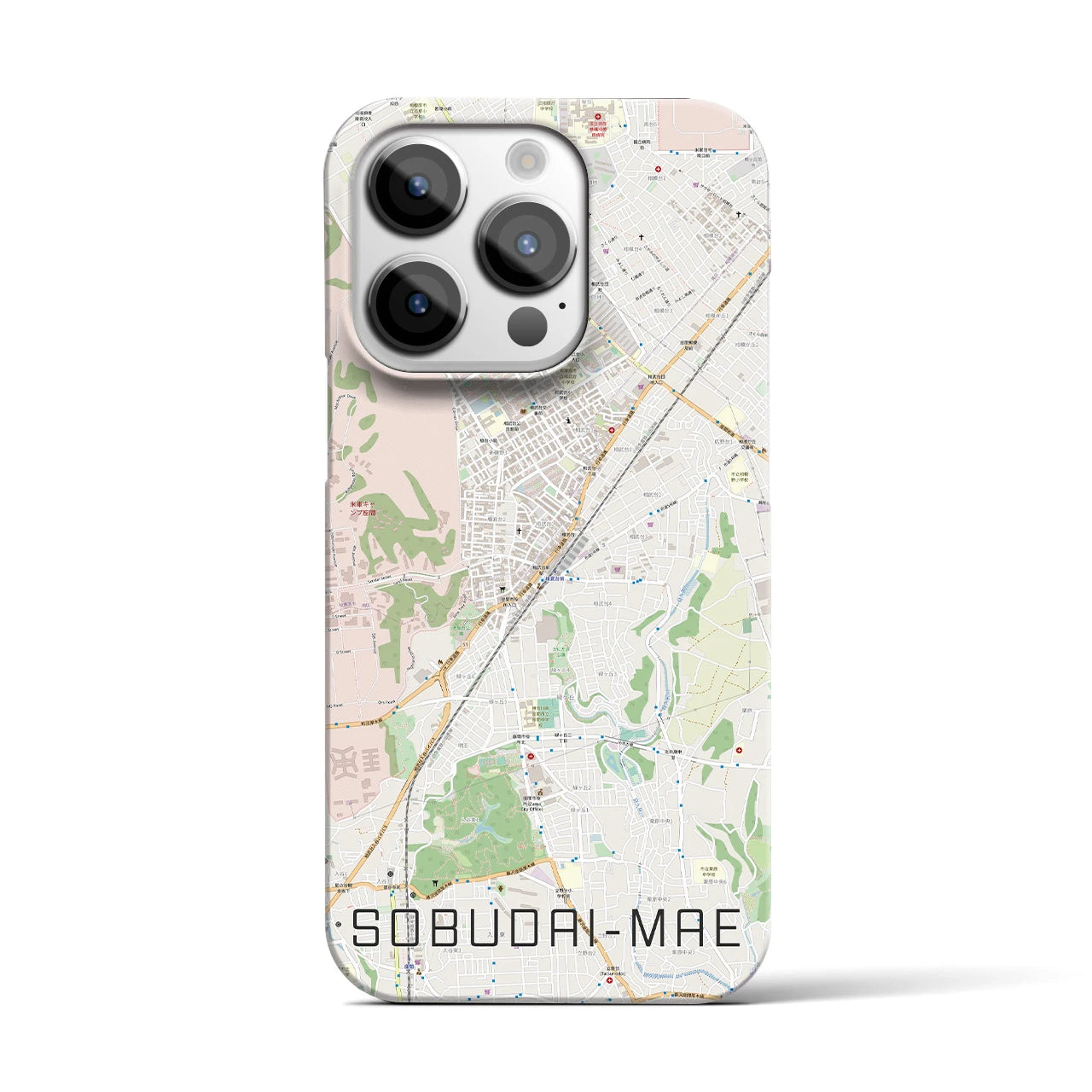 【相武台前】地図柄iPhoneケース（バックカバータイプ・ナチュラル）iPhone 14 Pro 用