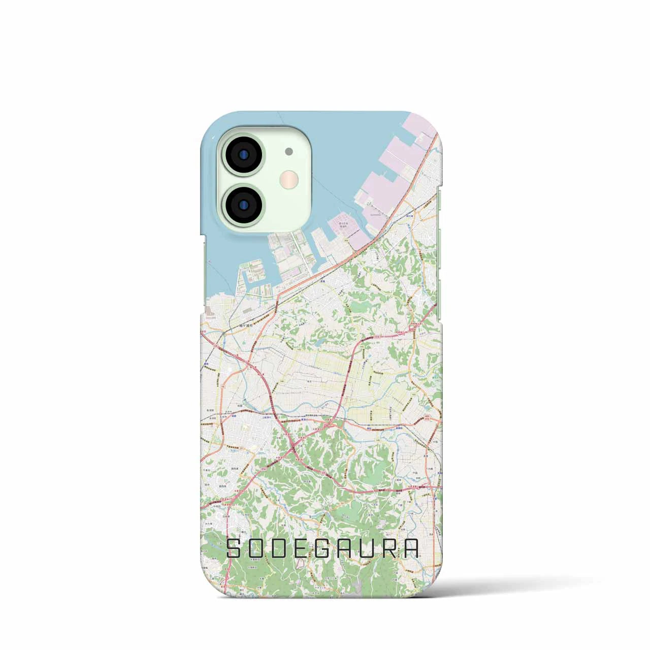 【袖ケ浦】地図柄iPhoneケース（バックカバータイプ・ナチュラル）iPhone 12 mini 用