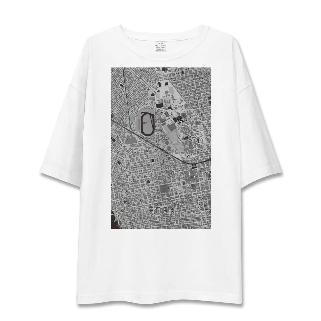 【桑園(北海道)】地図柄ビッグシルエットTシャツ