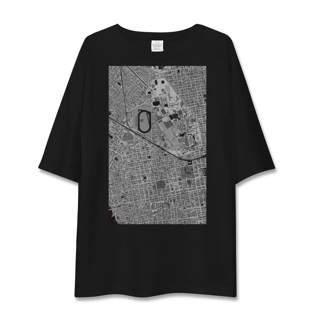 【桑園(北海道)】地図柄ビッグシルエットTシャツ